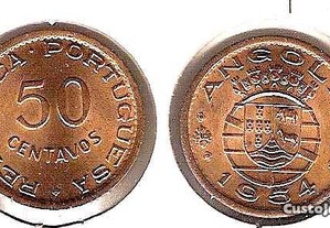 Angola - 50 Centavos 1954 - soberba