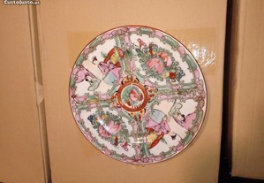 3 pratos em porcelana chinesa Mandarim , antigos