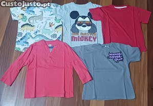 Conjunto de 4 t-shirts e 1 sweatshirt - 4/5 anos