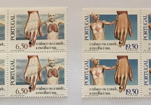 Série 2 quadras selos O tabaco ou a saúde -1980