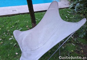 Cadeira relax Butterfly estrutura varo ao lona beje