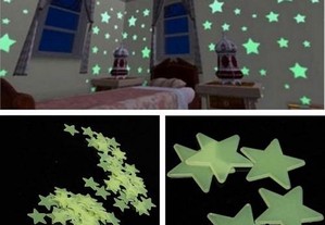 Estrelas fluorescentes decorativas - Brilha escuro