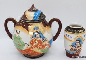 Açucareiro Porcelana Japonesa Satsuma Período Meiji