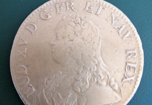Moeda, prata um Ecu Luís XV, 1728