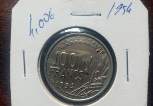 Moeda 100 francos 1954
