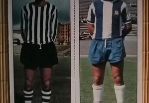 2 "cromos"antigos de jogadores de futebol do Varzim e do Futebol Clube Porto