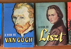 Livros " a vida de" Cleópatra / Van Gogh / Liszt / Átila