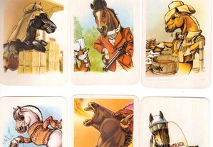Coleção completa de 12 calendários sobre desenhos animados cavalos 1992