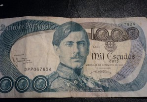 Nota de 1.000$00 D.Pedro V,de 1980