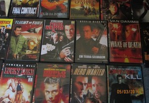 Capas plástico DVD + capas de filmes de acção