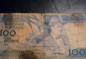 Nota de 100$00, Fernando Pessoa,1987