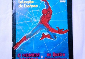 Caderneta A fabulosa Coleção de cromos O Homem Aranha e os Quatro Fantásticos Incompleta