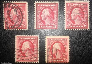 5 Stamps G. Washington 1912 (?)