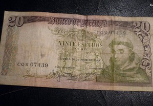 Nota de 20$00, St. António,de 1964