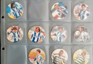 Tazos de jogadores de Futebol 95-96 da Panini