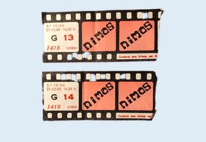 2 Bilhetes de Cinema Nimas 1989