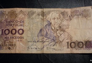 Nota de 1.000$00,Teófilo Braga,1987