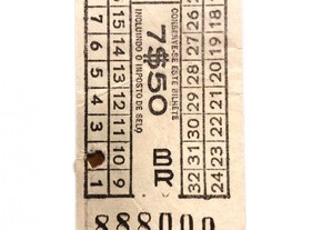 Bilhete CP Lisboa anos 60 - número 888