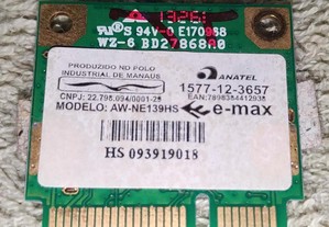 Placa de Rede WiFi Anatel e-max AW-NE139HS