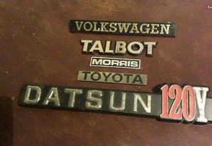 Placas de Automóveis Datsun,VW, Morris, Toyota etc