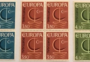 Série 4 quadras selos novos - EUROPA - 1966