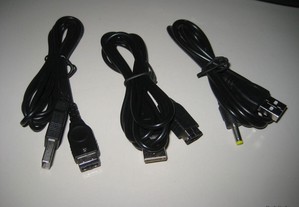 Cabos adaptadores USB Nintendo GBA/NDS e Play PSP