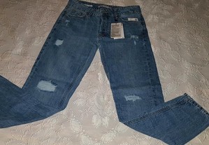 calças de ganga com rasgos tamanho 36 bsk (NOVAS)