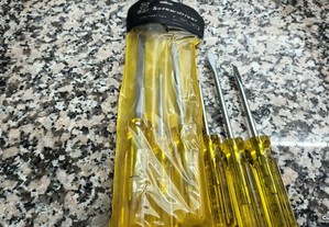Conjunto de chaves de fenda c/ plástico c/ 6 Peças Amarelas