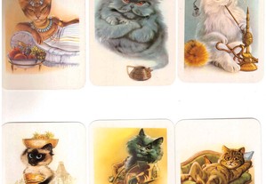 Coleção completa de 12 calendários sobre gatos desenhos animados 1992