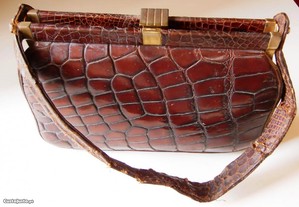Moda Vintage: Carteira de senhora, clássica em pele genuina crocodilo