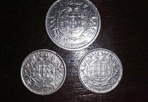 Moedas Antigas em Prata 20 e 10 centavos