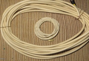 Cabos Coaxial, fibra,TV c/ conetores, c/ 95% malha - Conjunto de 6 cabos