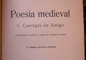 Cantigas de Amigo. Poesia Medieval. 2ª Ed. 1939