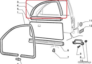NOVO - Borracha Vidro Frente Esquerdo Fiat Punto MK1 3 Portas