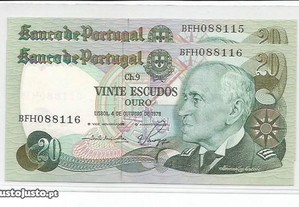 Espadim - Notas de 20$00 de 1978 - Novas