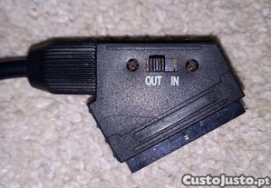 Vários tipos de cabos, de imagem e som, usb-c 3 conexões