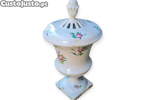 Urna Vista Alegre Porcelana Tampa Calada 26cm