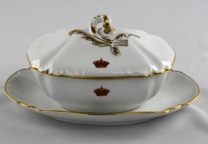 Terrina com base porcelana Serviço Coroa Real, séc. XIX (Réplica)