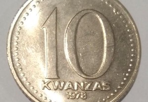 Moeda de Angola Kz 10 (dez Kwanzas) 1978
