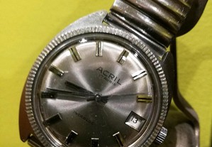 Relógio acril watch aço corda manual