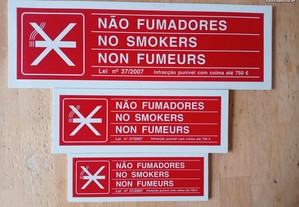 Placas em PVC "Não Fumadores"