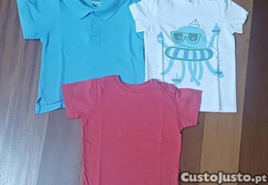 Conjunto de 1 polo e 2 t-shirts para criana - 9/12 meses