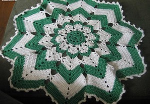 Pano de Crochet de Coziniha Verde e Branco