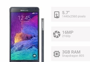 Samsung Note 4 DESBLOQUEADO a todas as redes