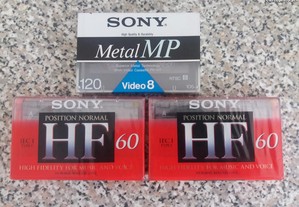 Cassetes Lote de 3 - Novas ( 2 K7 E 1 de Câmera de filmar)