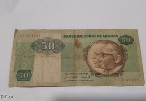 Nota de Angola Kz 50 (cinquenta Kwanzas) 1984