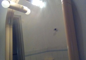 espelho de casa de banho eletrificado creme