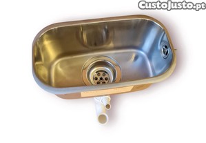 Pia / Lava-Louas Frasa Underb. Jota 160-U Inox c/ Sifo Completo (3519 cm)