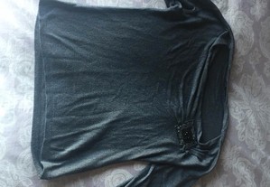 Camisola zara tamanho m cinzenta com aplicação
