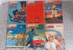 TINTIN - 6 Revistas de 1961 e 1962 - Edição em Francês do Canadá n 3 / 9 /13 / 15 / 16 / 48